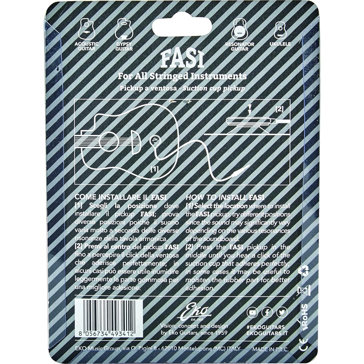 EKO FASI Suction Pickup for Acoustic Guitars and Ukuleles