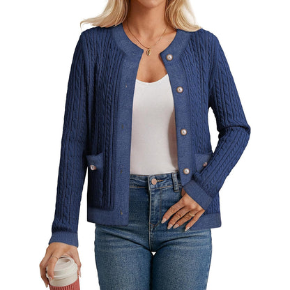 GRACE KARIN Women's Cable Knit Long Sleeve Button-Down Cardigan