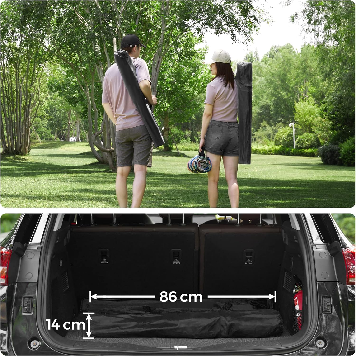 SONGMICS Portable Folding Camping Chair Set with Armrests