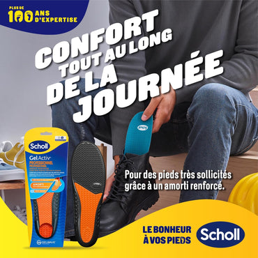 Scholl GelActiv Professional Work Insoles for Men – Shock‑Absorbing GelWave