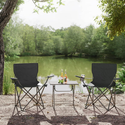 SONGMICS Portable Folding Camping Chair Set with Armrests
