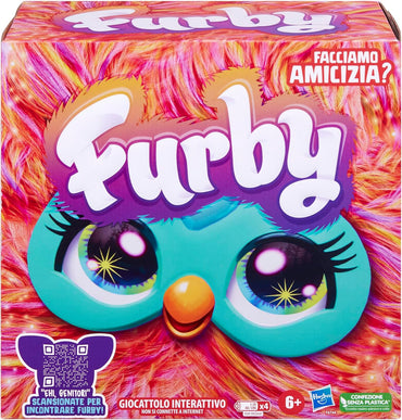 Furby Coral Interactive Plush Toy – Italian Talking, Singing & Light-up