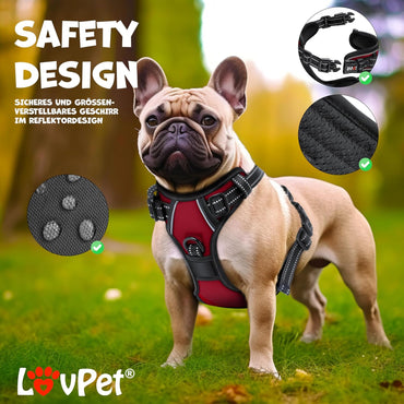 LOVPET No-Pull Dog Harness: Soft, Breathable, Reflective Vest with Pouch