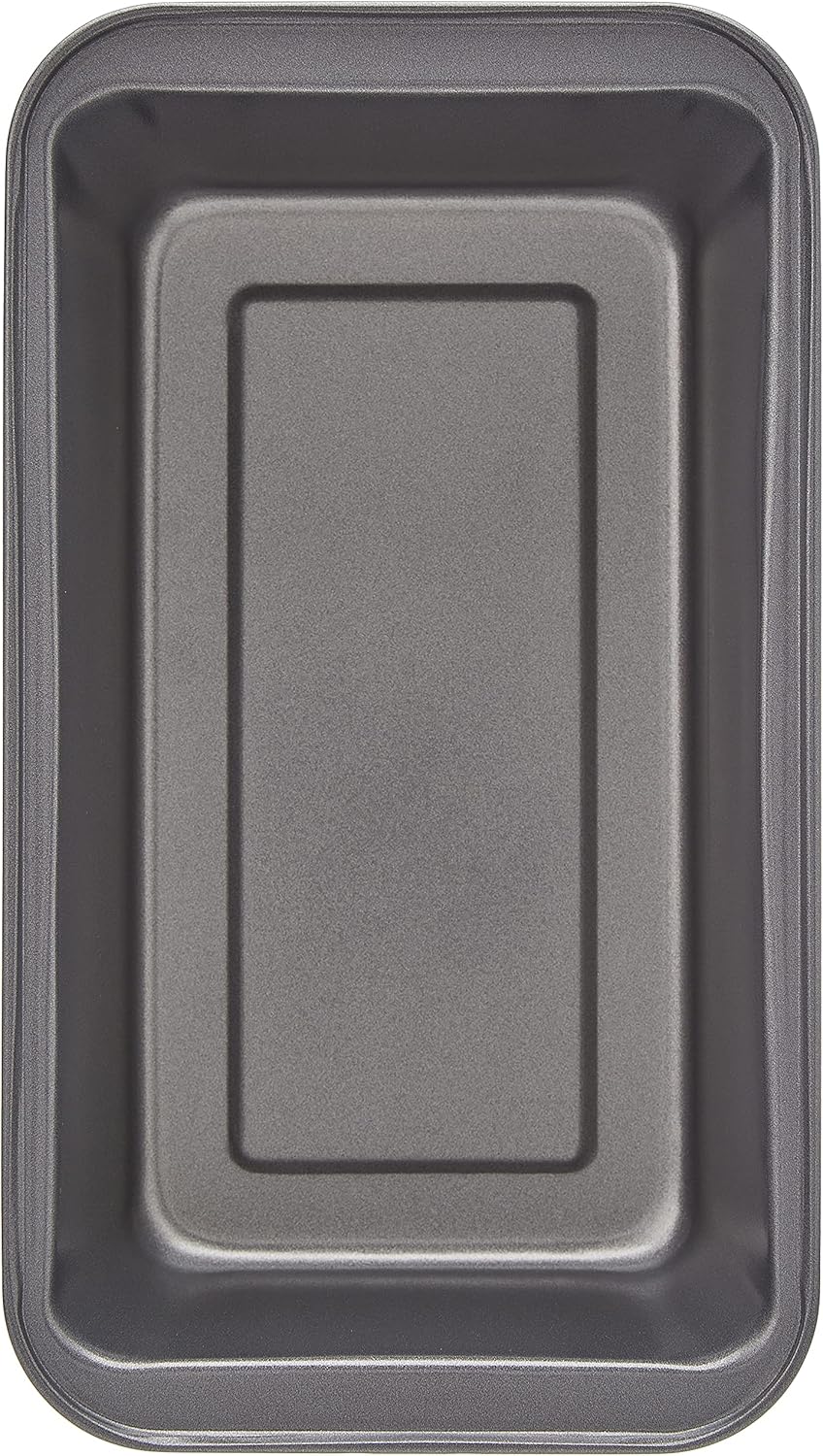 Amazon Basics 2-Piece Non-Stick Carbon Steel Loaf Pan Set, Grey