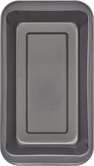 Amazon Basics 2-Piece Non-Stick Carbon Steel Loaf Pan Set, Grey