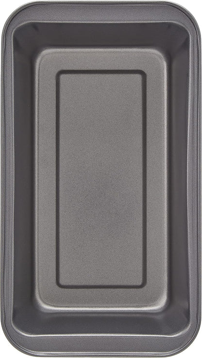 Amazon Basics 2-Piece Non-Stick Carbon Steel Loaf Pan Set, Grey