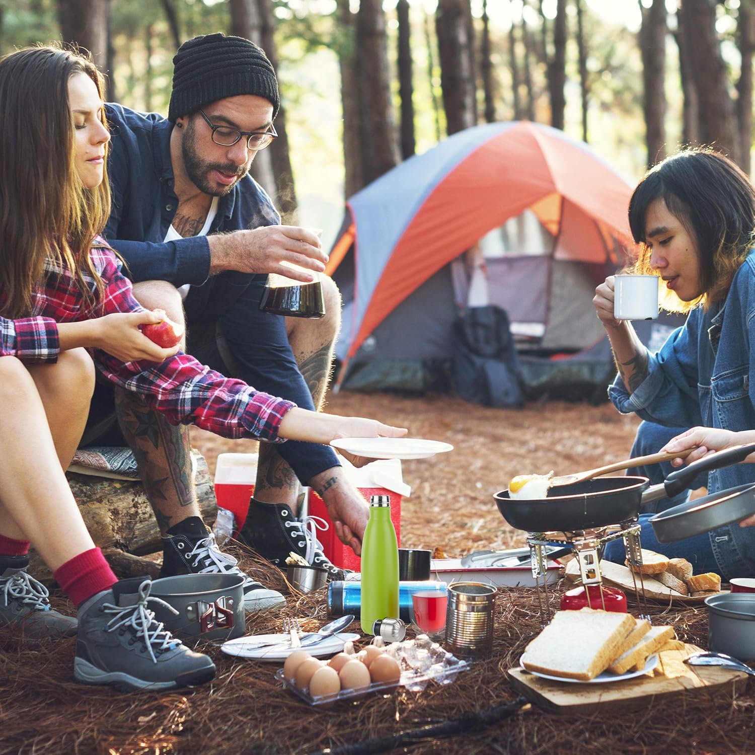 Relaxdays Red Stainless Steel Insulated Water Bottle 500ml
