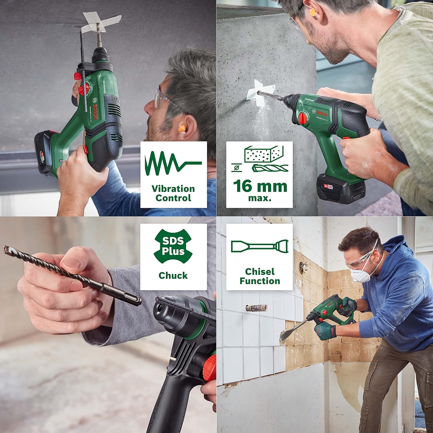 Bosch UniversalHammer 18V Cordless Rotary Hammer Drill with LED