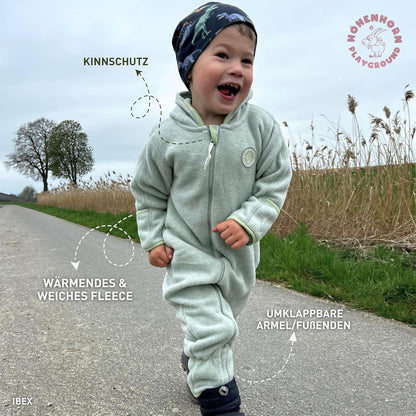 Hoehenhorn Ibex Baby Fleece Overall Winter Herbst Strampler Kleinkind mit Kapuze