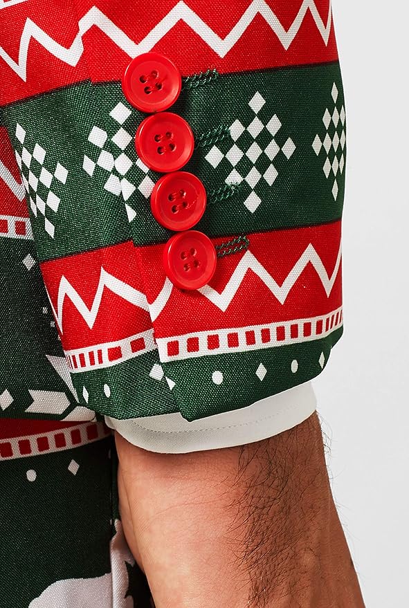 OppoSuits Men's Festive Christmas Suit - Complete 3-Piece Holiday Outfit