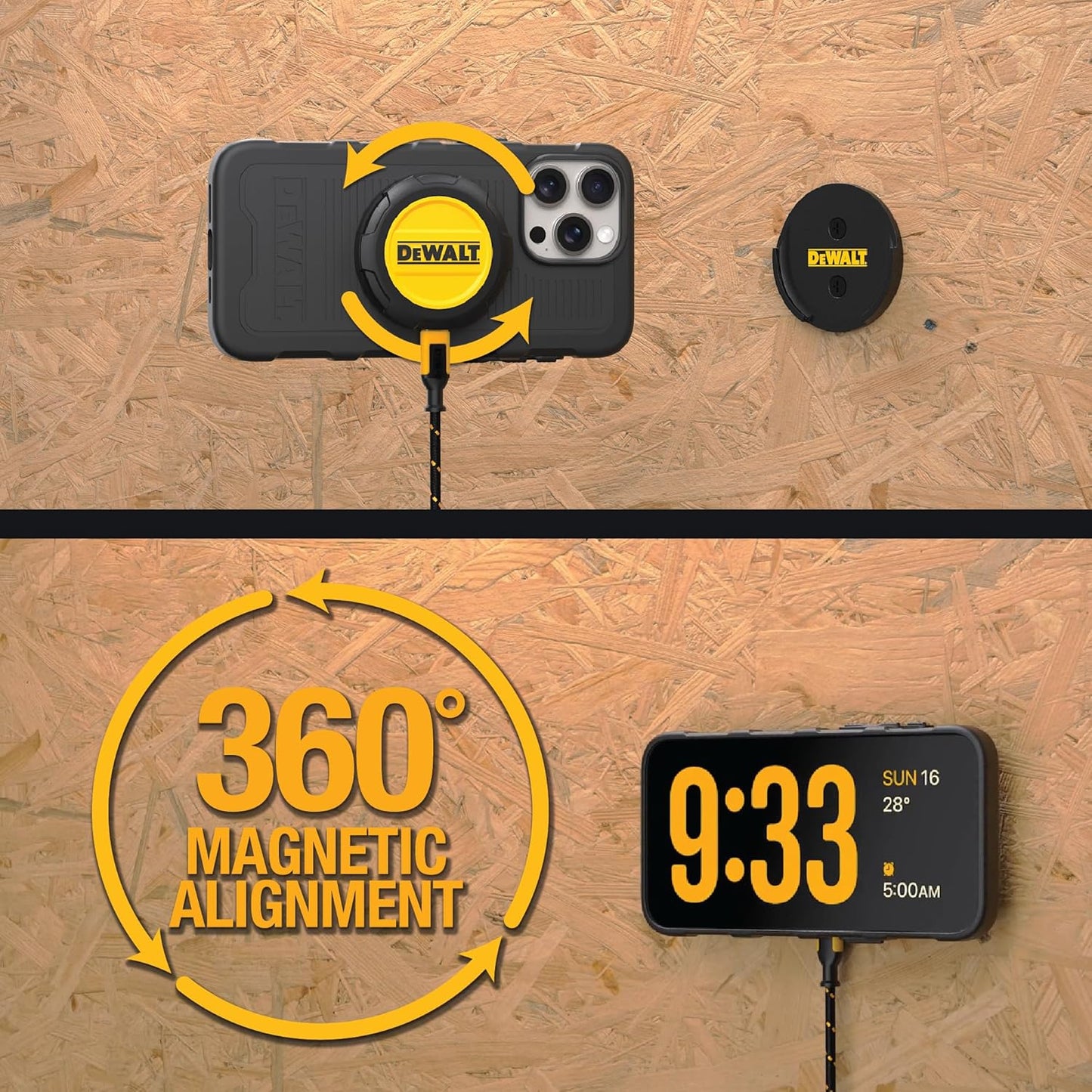 DEWALT Heavy-Duty 15W MagSafe Wireless Charger with Wall Mount