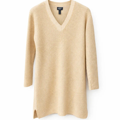 Lands' End Cotton Ribbed Knit V-Neck Jumper Dress - Gomix Brands Outlet