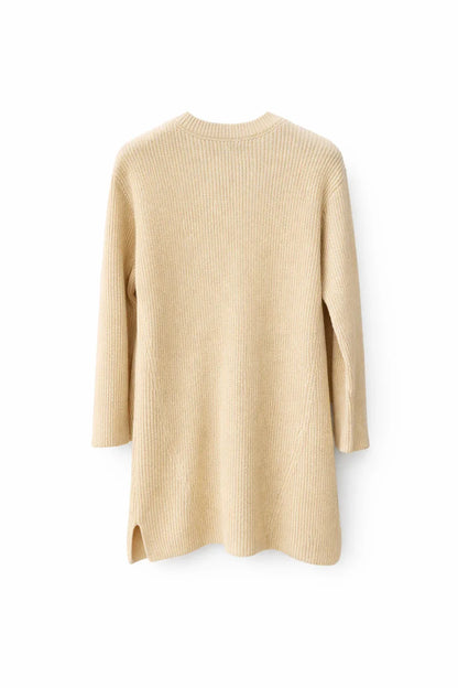 Lands' End Cotton Ribbed Knit V-Neck Jumper Dress - Gomix Brands Outlet