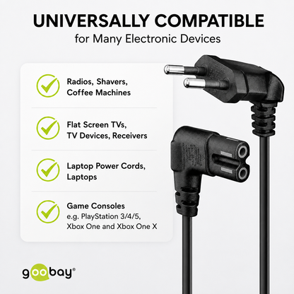 Goobay 97355 Euro Plug to C7 Power Cable 90°