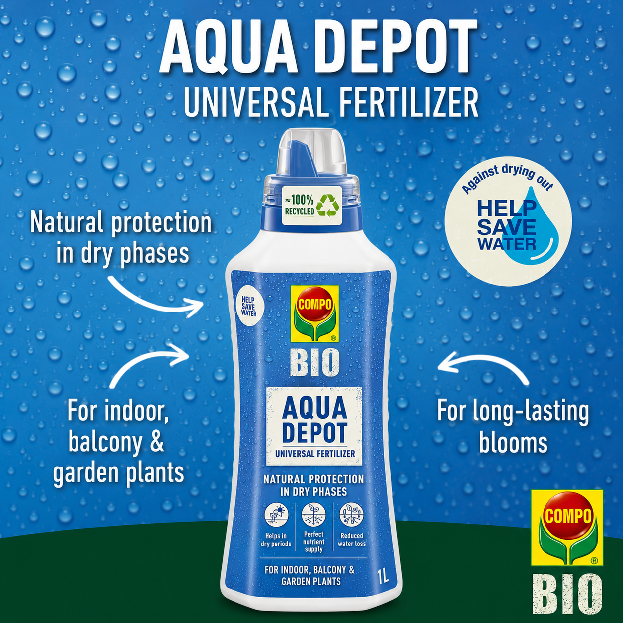 Compo Bio Universal Fertilizer Aqua Depot 1L