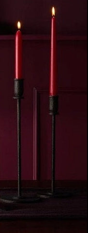 Bolsius Torpeda Burgundy Table Candles 17cm, 5-Hour Burn, 8-Pack Set