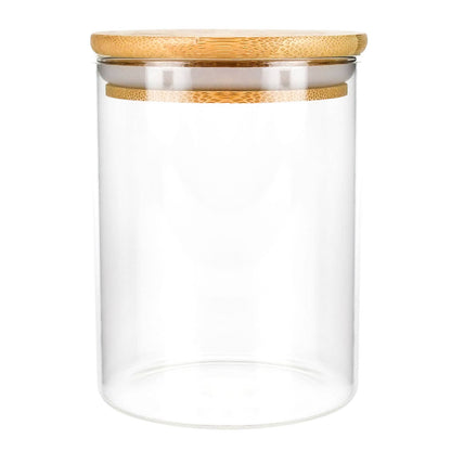 18oz (532ml) Bamboo Lid Glass Spice Jar – Eco-Friendly Kitchen Storage