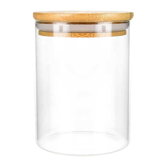 Glass Jar with Bamboo Lid 12 cm