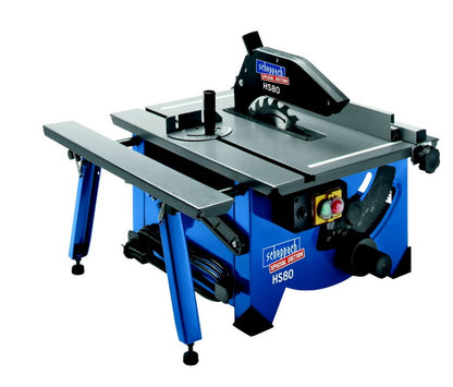 Scheppach HS80 Compact Table Saw - Powerful 1.2kW Motor, 210mm Blade, Foldable Design