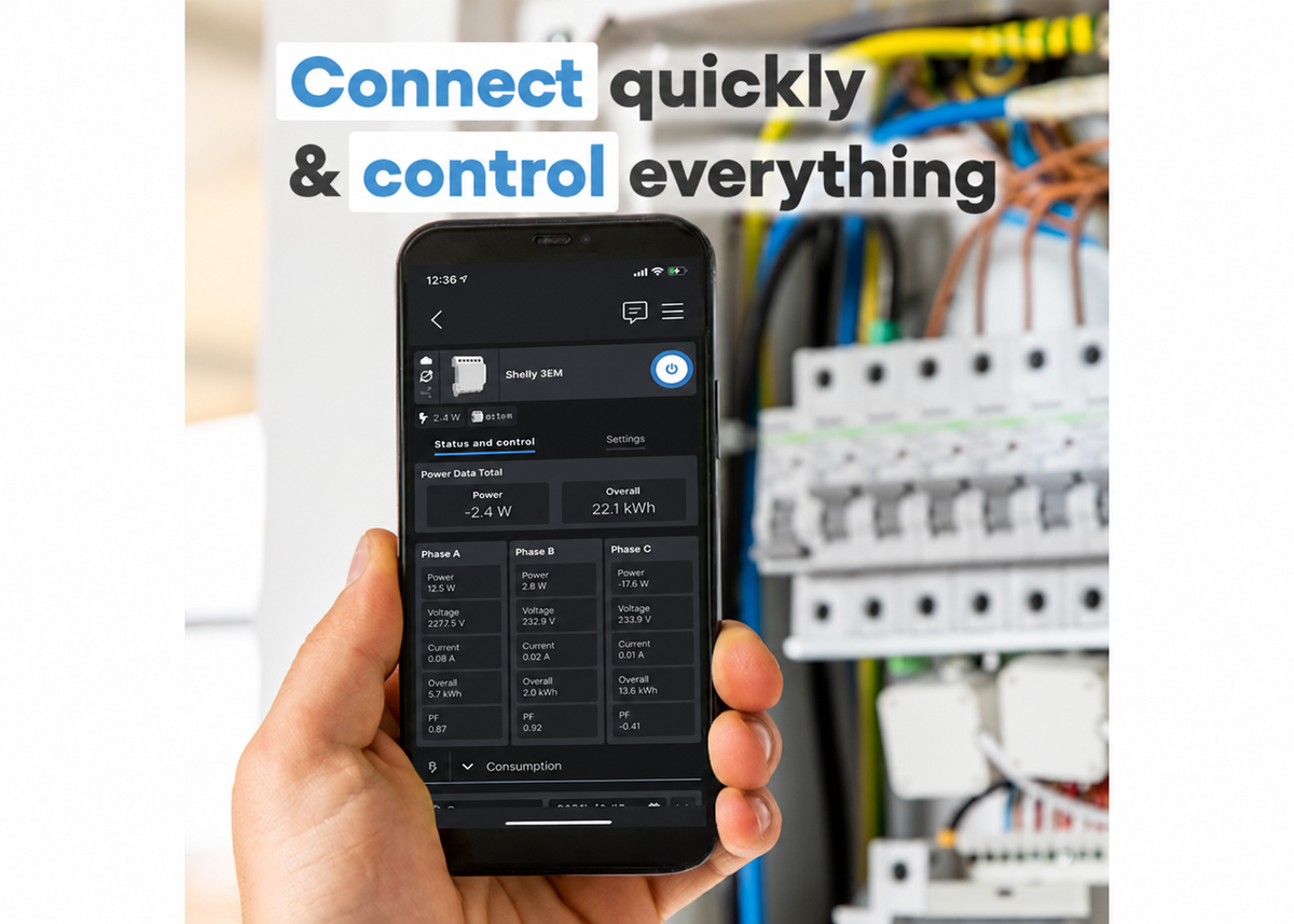 Shelly 3EM Smart 3-Channel Energy Meter Switch