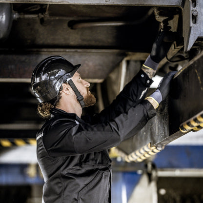 NITRAS 9500 Black Industrial Safety Helmet: Ventilated, Adjustable, Comfortable Head Protection