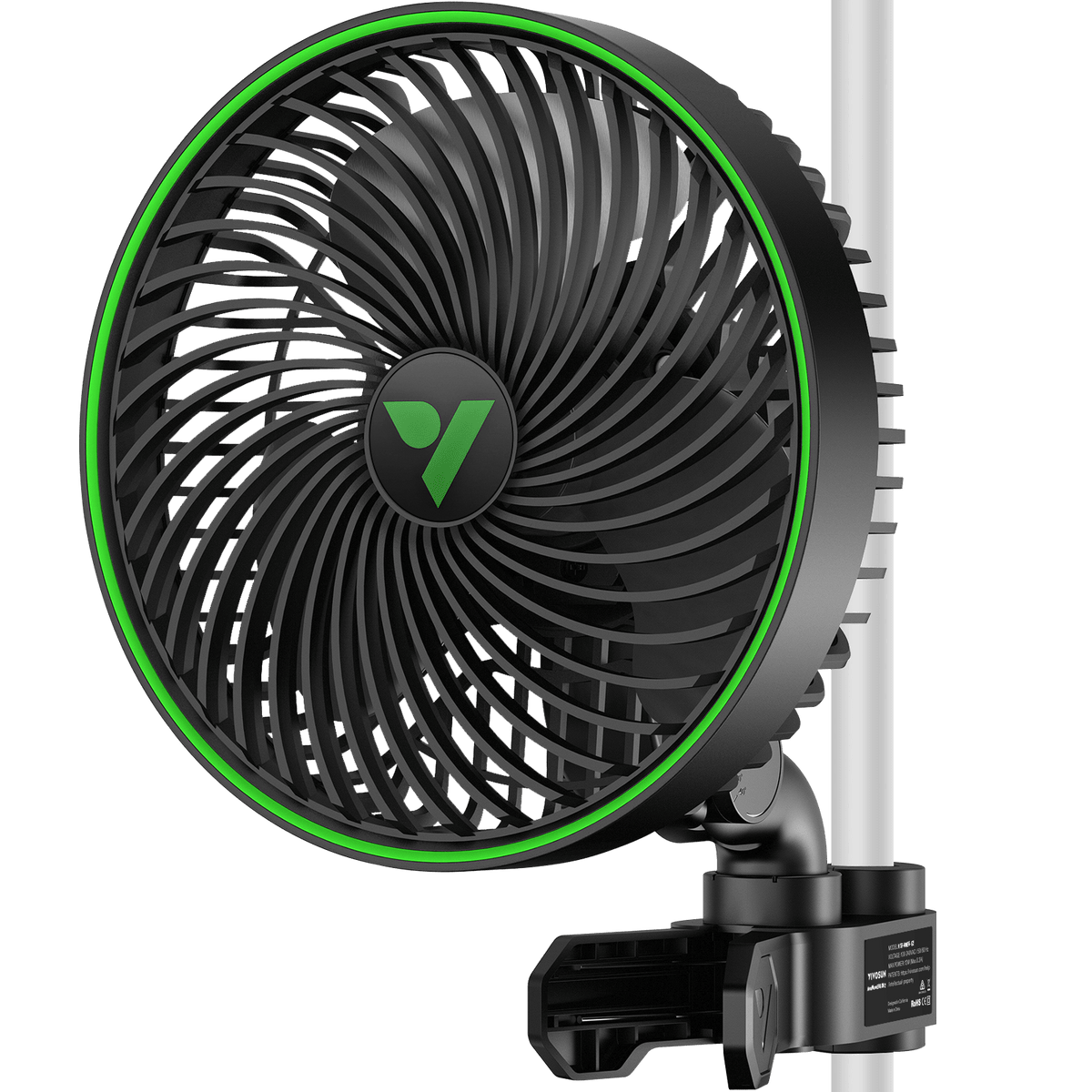 Vivosun AeroWave E6 Gen2 Grow Tent Clip Fan 6" EC Motor Black