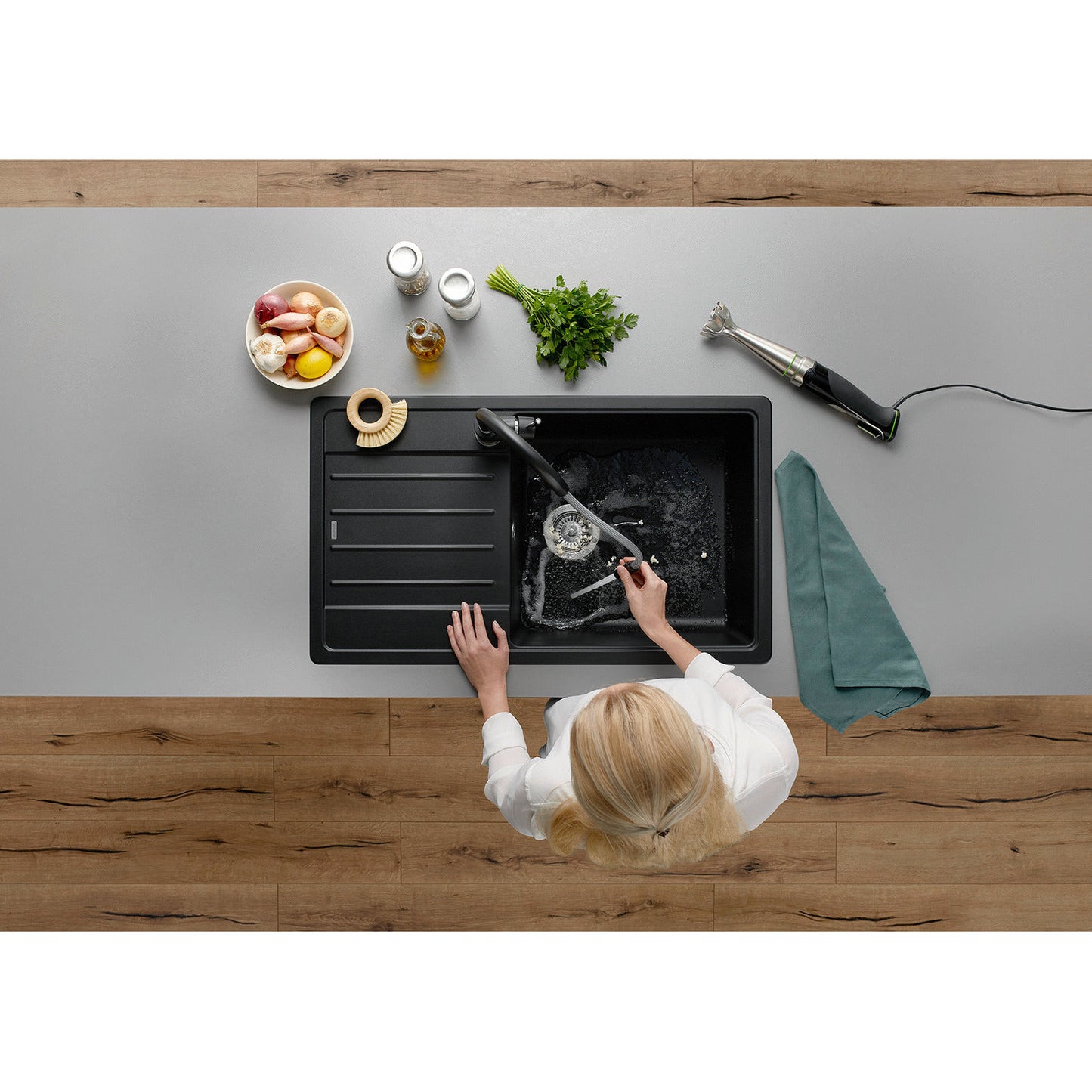 BLANCO MIDA-S High Pressure Silgranit-Look Kitchen Faucet, Pull-Down Spray