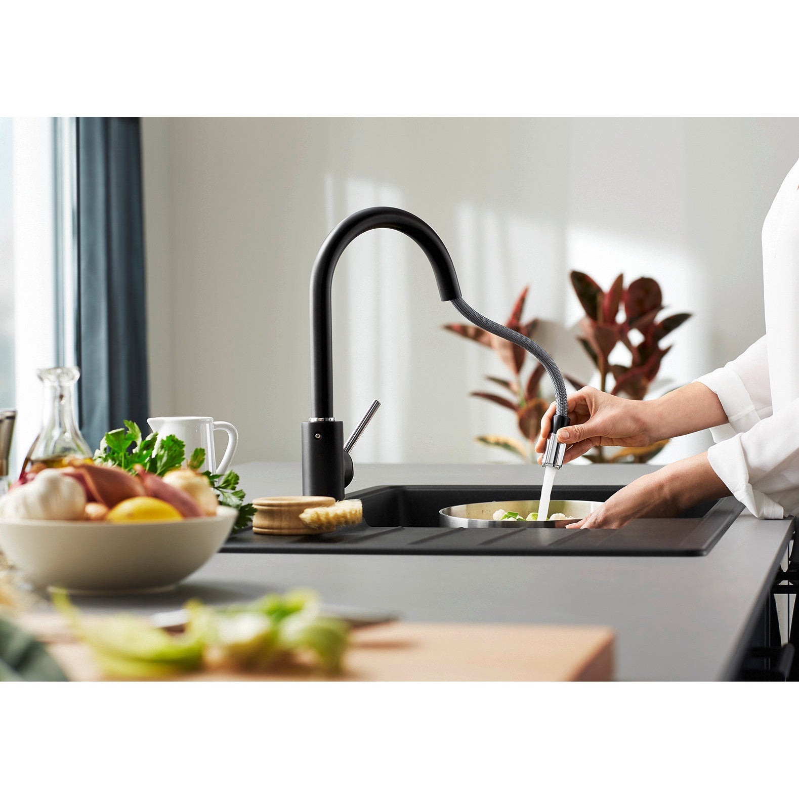 BLANCO MIDA-S High Pressure Silgranit-Look Kitchen Faucet, Pull-Down Spray