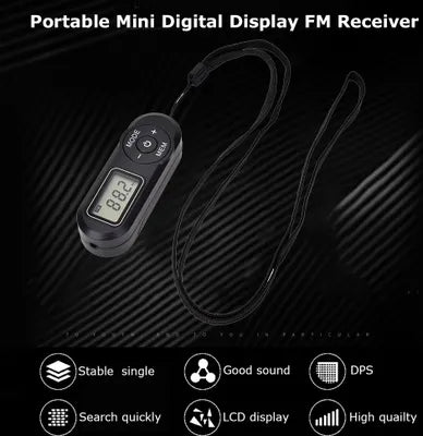 HanRongDa HRD-727 Portable Mini FM Radio Digital Display Black