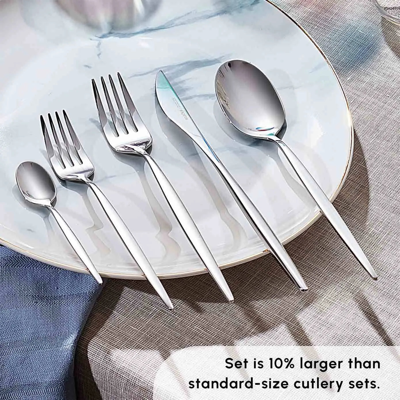 Karaca Lizbon 60-Piece Cutlery Set Platinum