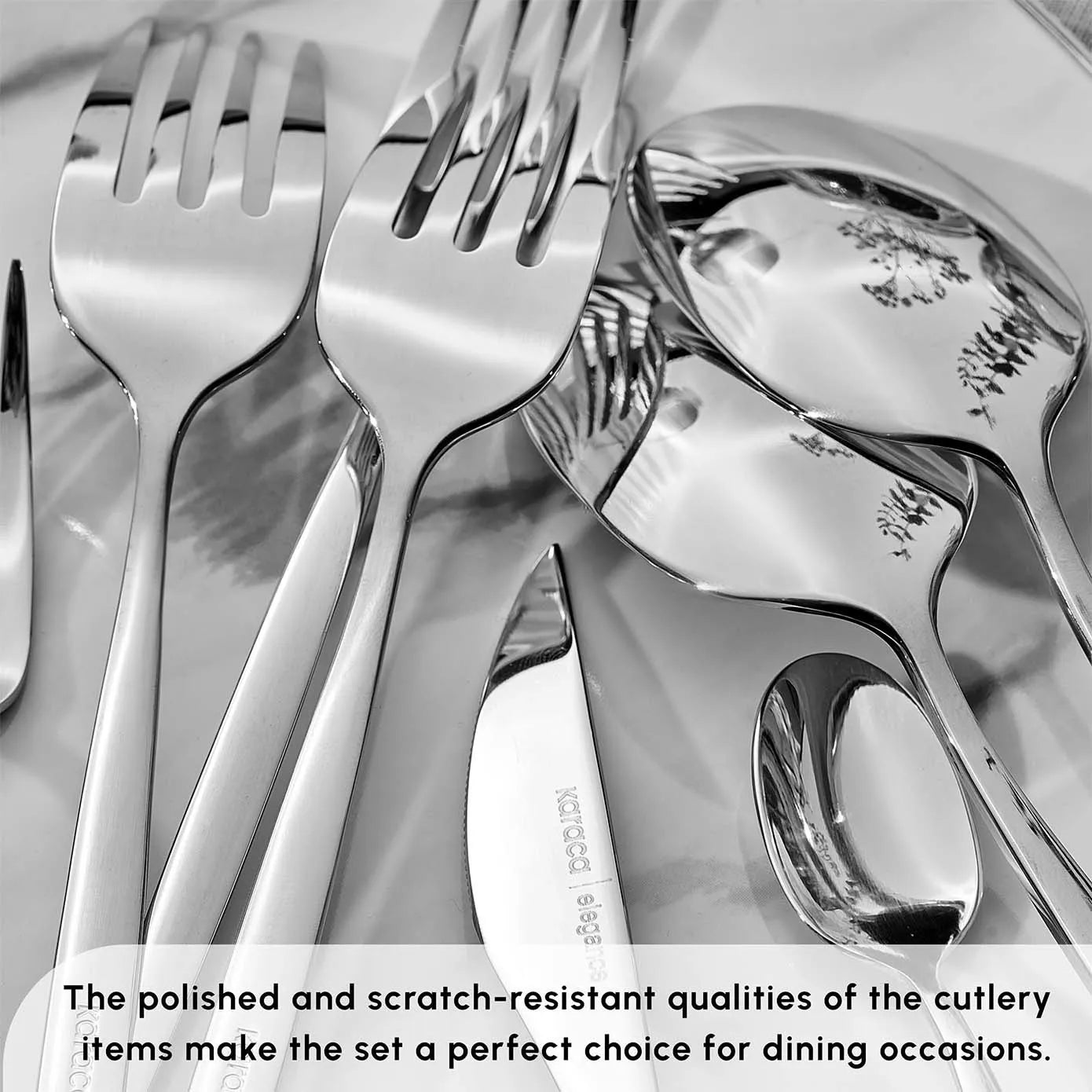 Karaca Lizbon 60-Piece Cutlery Set Platinum