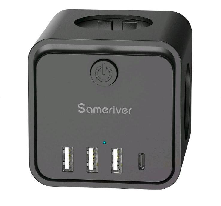 Sameriver ZYC18 USB Power Cube: 3 USB-A, 1 USB-C, Schuko Outlets