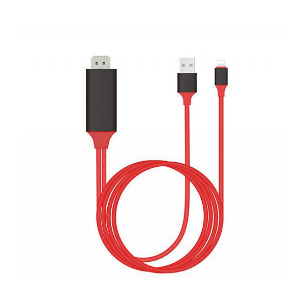 Universal Lightning to HDMI HDTV AV Adapter Cable 2m for iOS Red