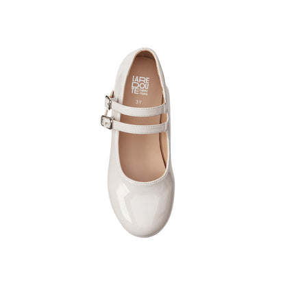 Pink Satin Double-Buckle Ballerina Shoes for Girls – La Redoute