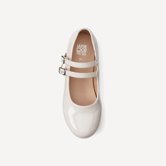 Pink Satin Double-Buckle Ballerina Shoes for Girls – La Redoute