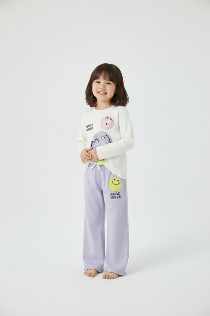 Smiley World 100% Cotton Kid's Long-Sleeve Pajamas