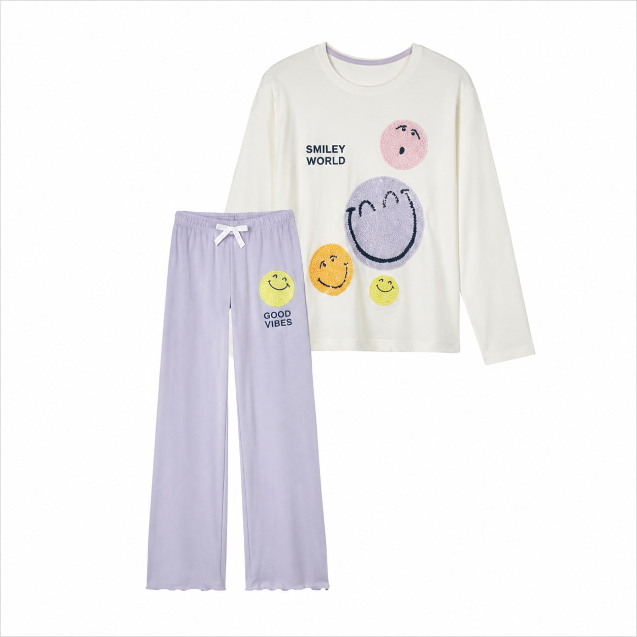Smiley World 100% Cotton Kid's Long-Sleeve Pajamas
