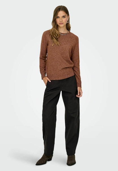 ONLY Onlrica Life Long Sleeve Tobacco Brown Knit Sweater