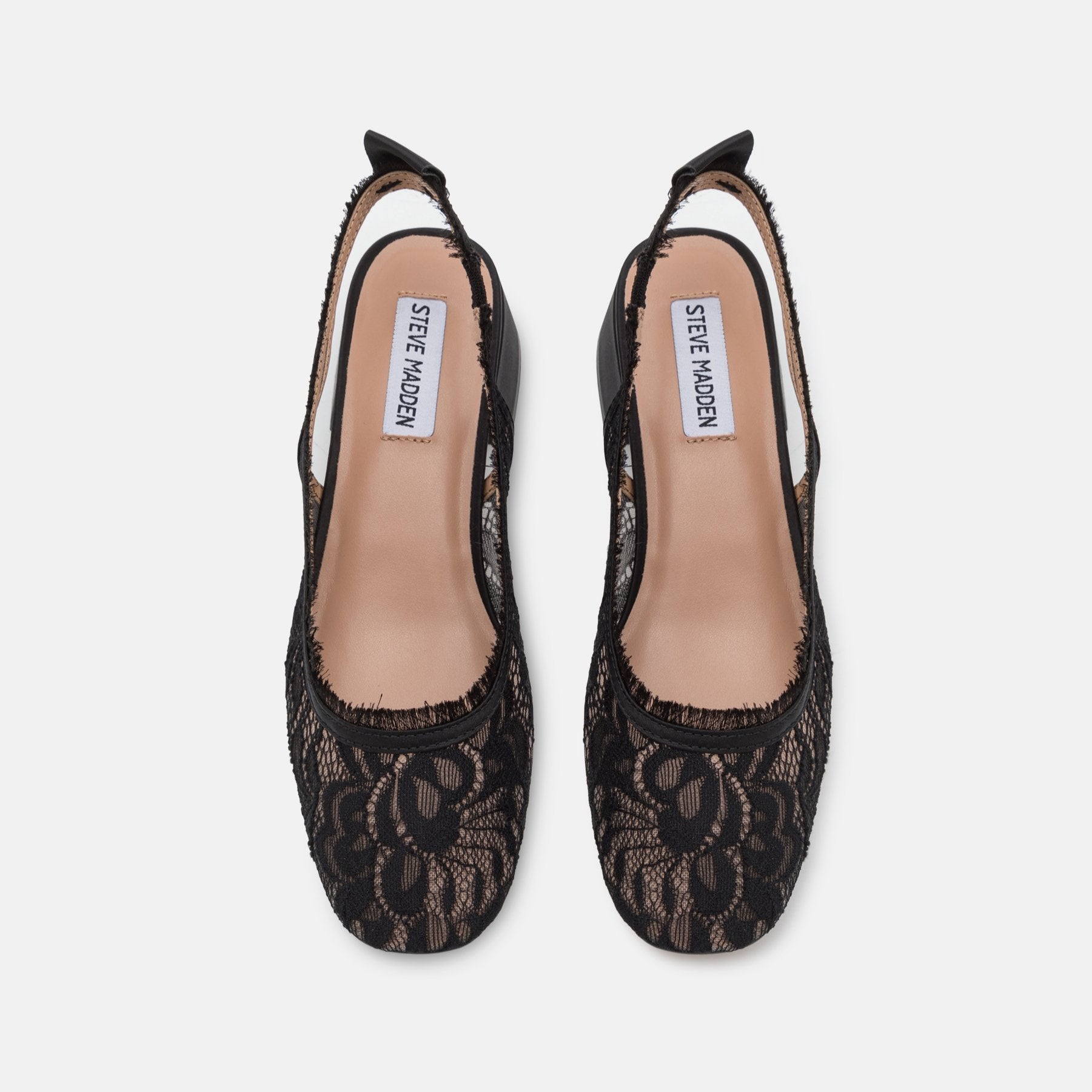 Steve Madden SMITTEN-L Black Lace Classic Heels - Elegant Pointed Toe Pump
