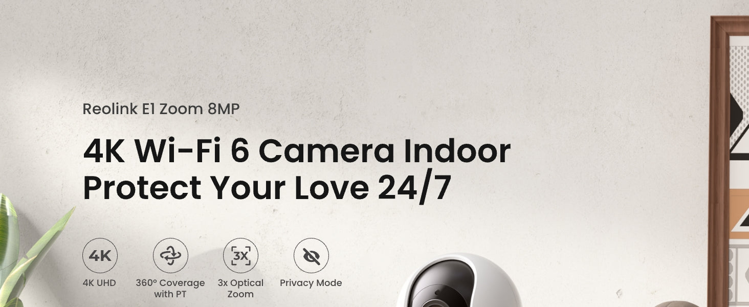 Reolink E1 Zoom 5MP PTZ Indoor Dual-Band WiFi 3X Optical Zoom Security Camera