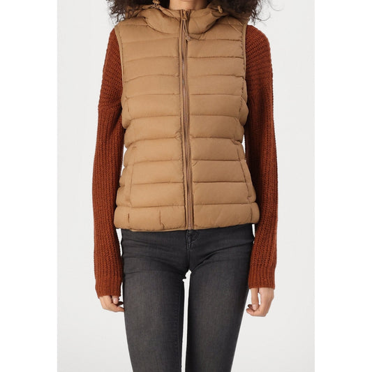 ONLY Pre-owned Camel Hooded Puffer Waistcoat – Stylish Warm Sleeveless Vest
