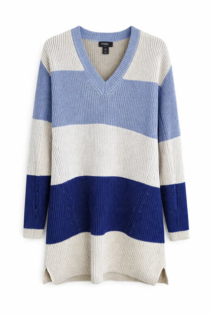 Lands' End Cotton Ribbed Knit V-Neck Jumper Dress - Gomix Brands Outlet