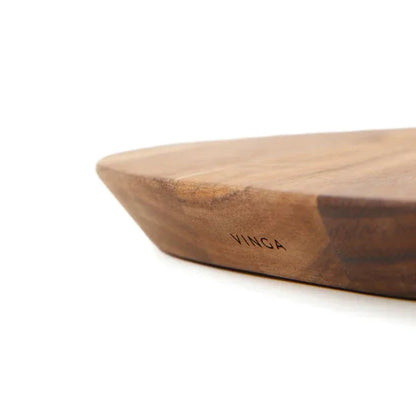 VINGA Organic Acacia Wood Serving Board: Unique Grain, Angled Edges – Perfect for Entertaining - Gomix Brands Outlet