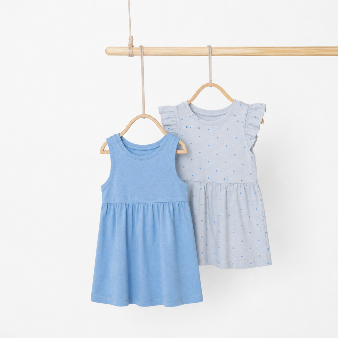 Lupilu Children's Dresses Made of Cotton - 2Pcs