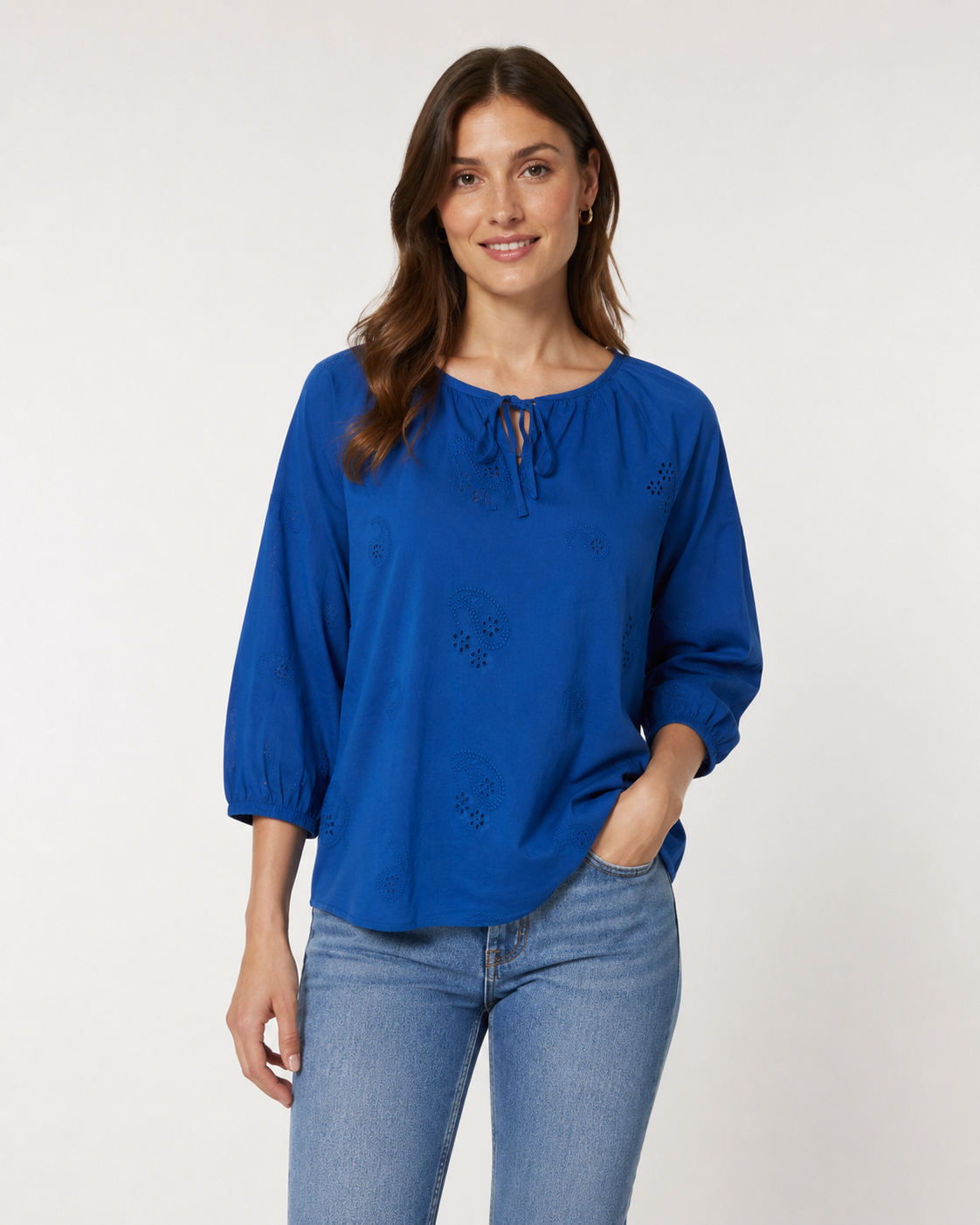 esmara Damen Cotton Blouse with Embroidery