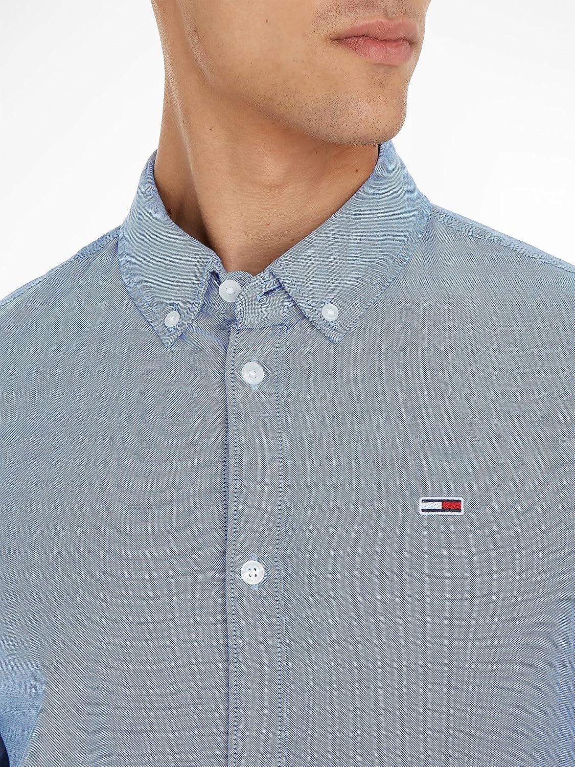 Tommy Jeans Men's Slim Long Sleeve Shirt – Soft Cotton
