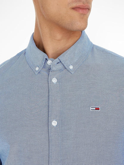 Tommy Jeans Men's Slim Long Sleeve Shirt – Soft Cotton