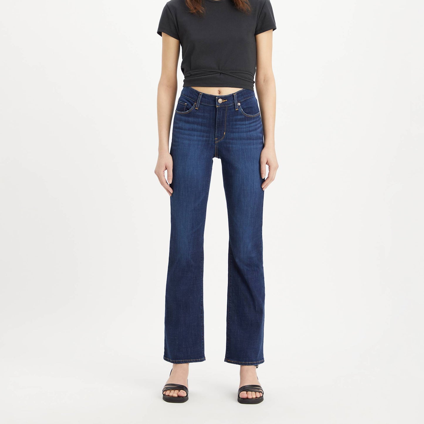 Women's Vintage Classic Bootcut Jeans: Mid-Rise, Dark Wash, Stellar Stretch Denim