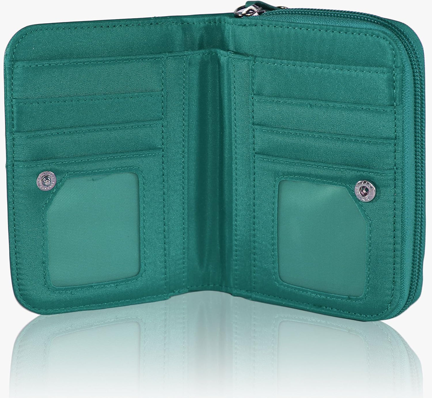 Cute Owl RFID‑Blocking Medium Blue PU Leather Clutch Wallet