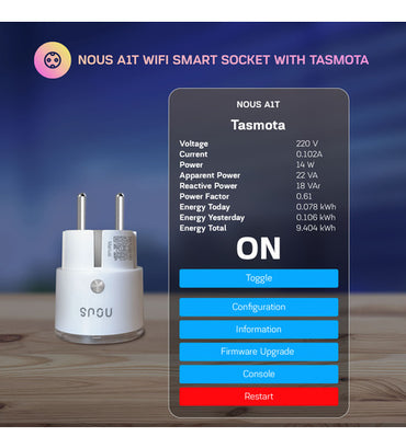 Nous A1T Smart Tasmota WiFi Socket - Pack of 2